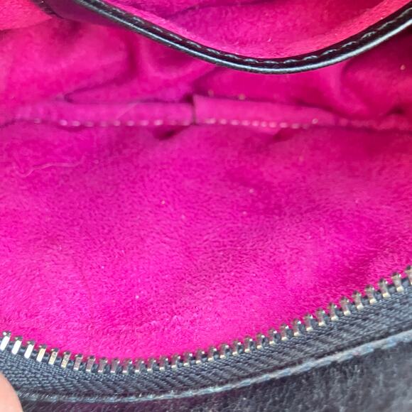 Brighton Mini Purse Handbag Black Quilted Leather Chain Zipper Preppy Minimalist - Picture 13 of 13